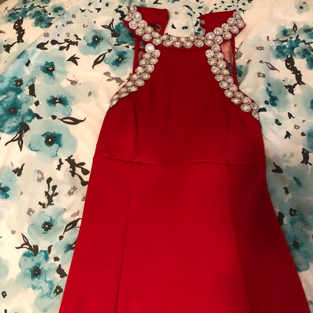 Gem Encrusted Halter Neck Gown